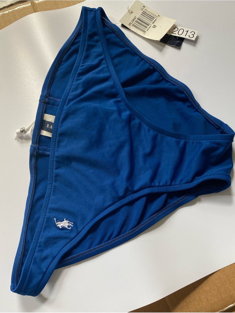 Ralph Lauren Royal Blue Bikini Bottom with Polo Logo